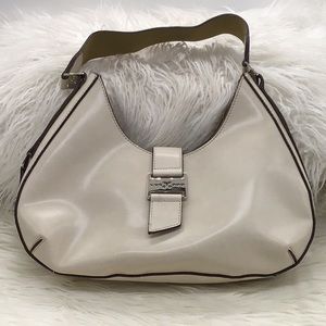 Emilie M. Beige Vegan Leather Shoulder Bag